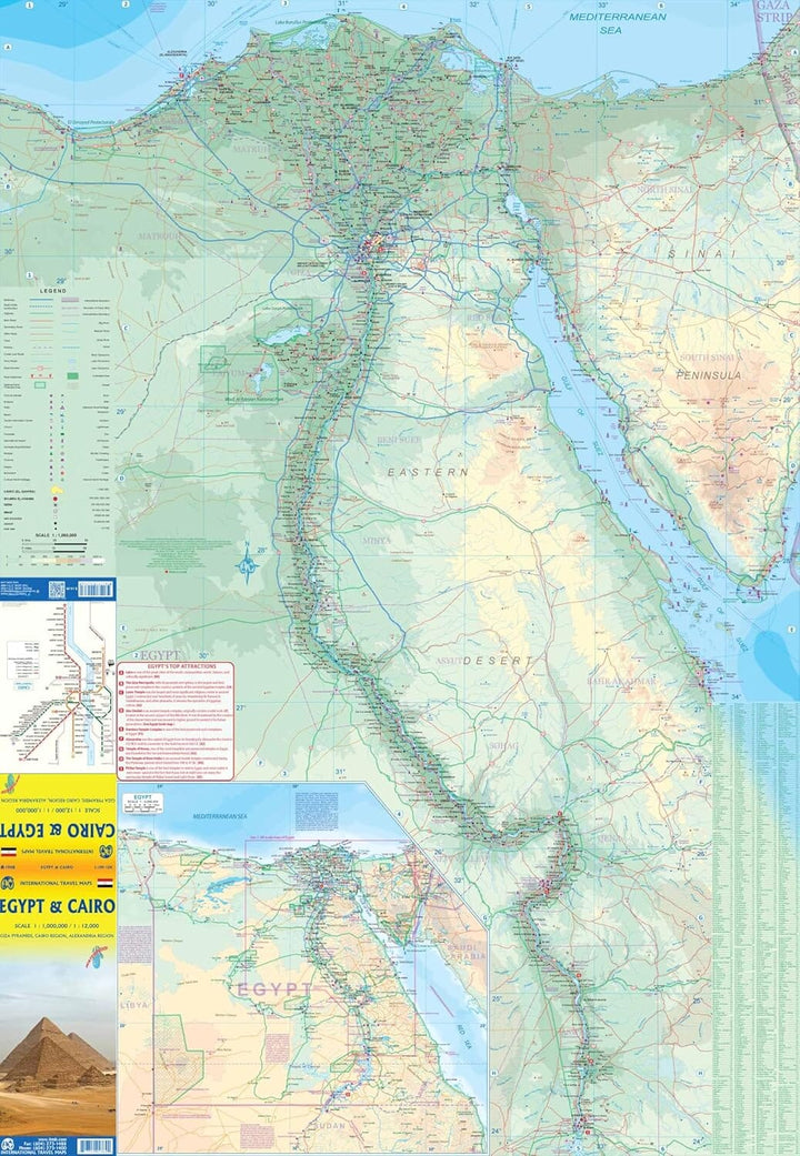 Carte de voyage imperméable - Égypte & Plan du Caire | ITM carte routière ITM 