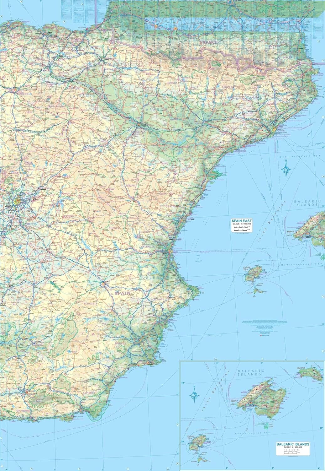 Carte de voyage imperméable - Espagne | ITM carte routière ITM 