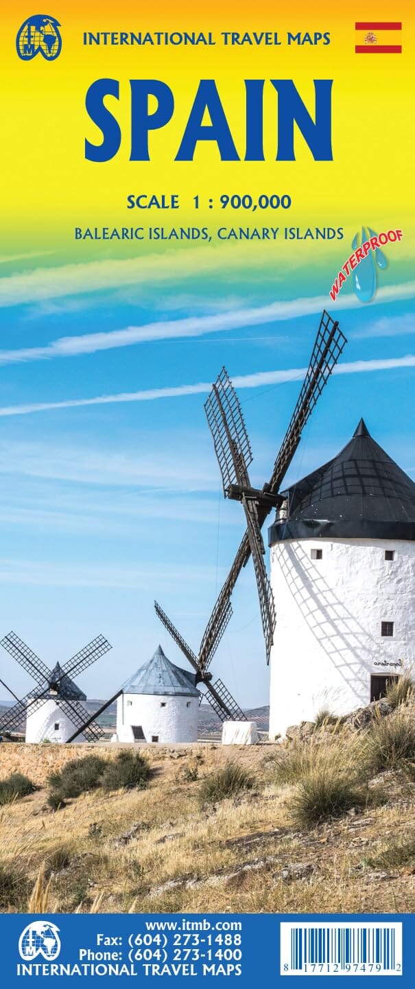 Carte de voyage imperméable - Espagne | ITM carte routière ITM 