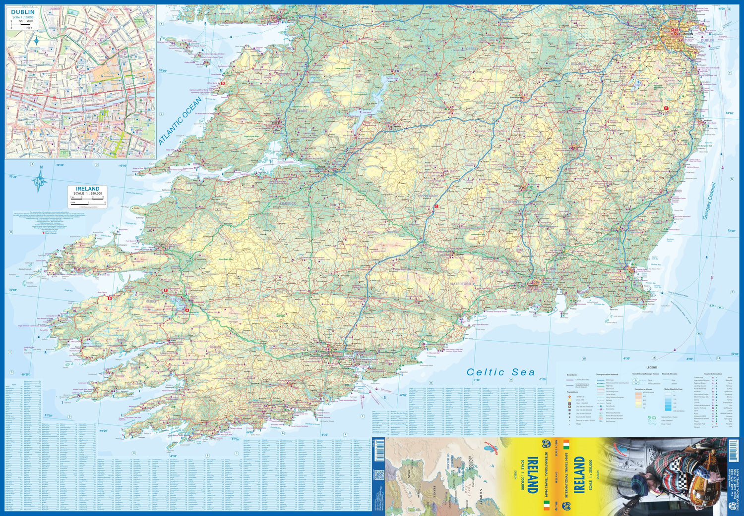 Carte de voyage - Irlande | ITM carte routière ITM