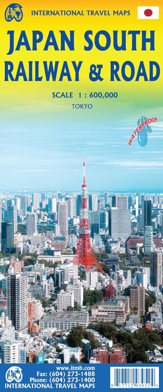 Carte de voyage - Japon Sud (routes et chemins de fer) | ITM carte routière ITM 