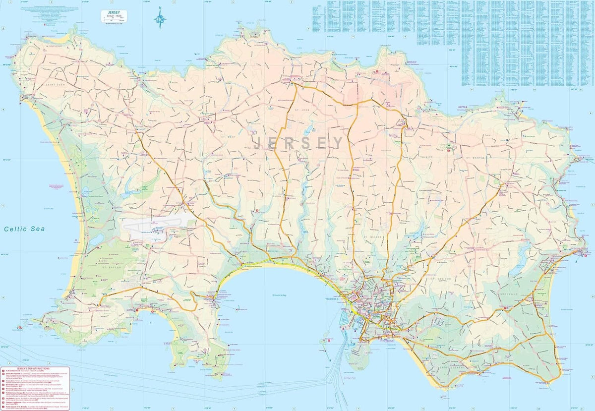 Carte de voyage - Jersey & Guernesey - 1:18 000 | ITM carte routière ITM