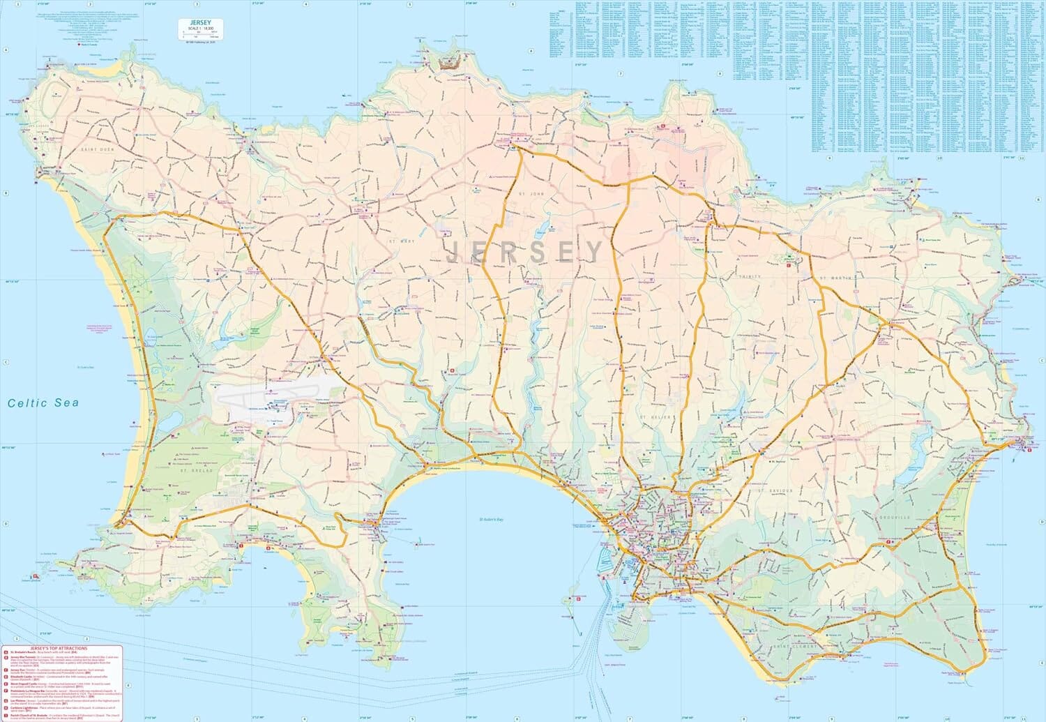 Carte de voyage - Jersey & Guernesey | ITM carte routière ITM