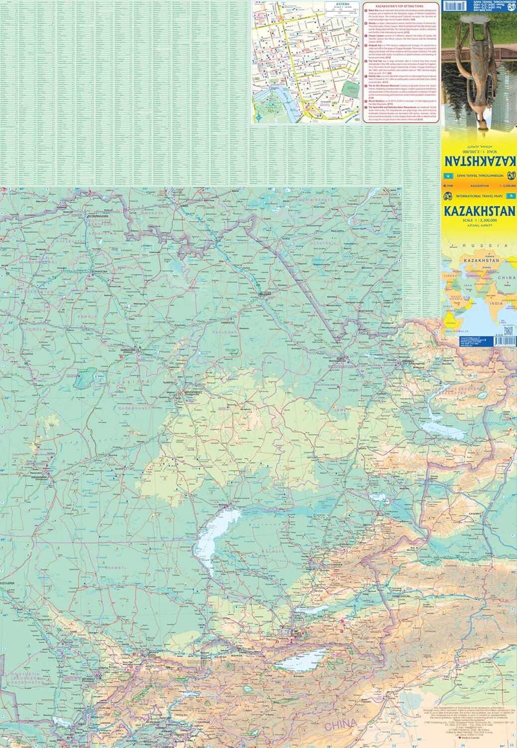 Carte de voyage - Kazakhstan | ITM carte routière ITM