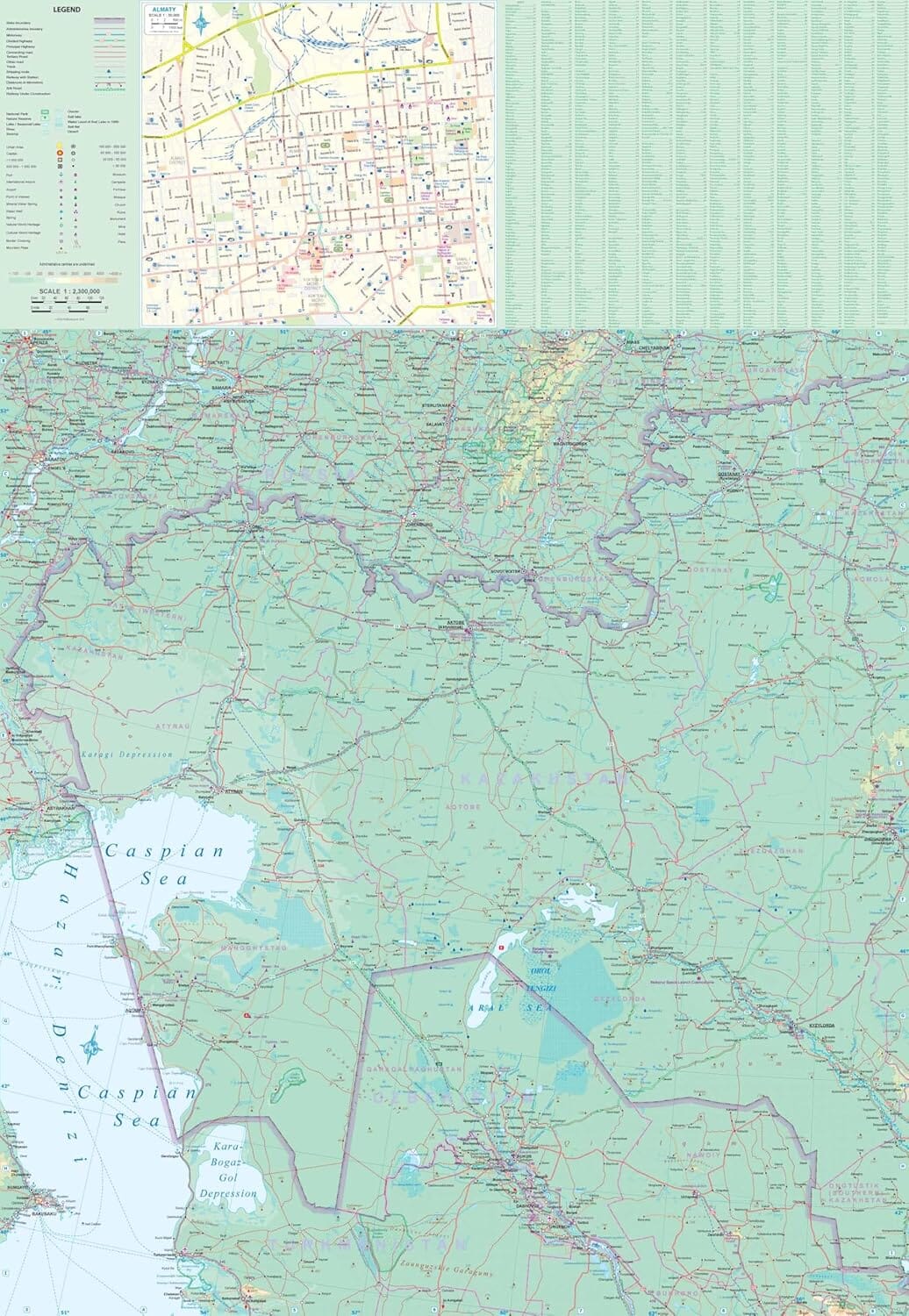 Carte de voyage - Kazakhstan | ITM carte routière ITM