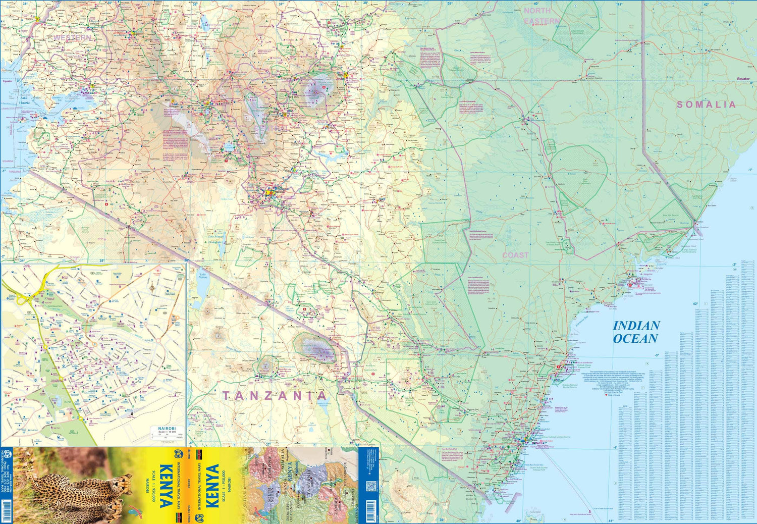 Carte de voyage - Kenya | ITM carte routière ITM
