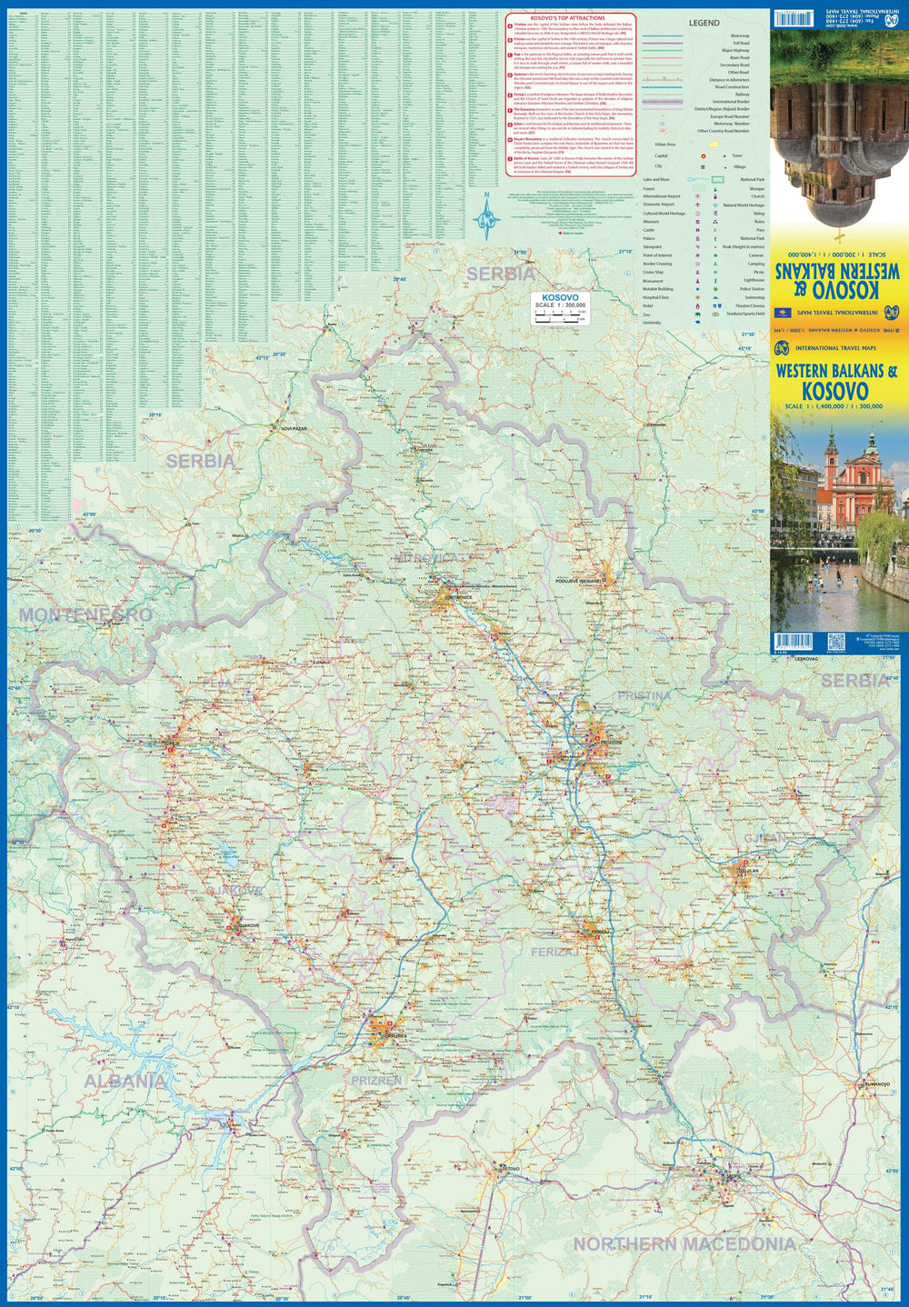 Carte de voyage - Kosovo & Balkans occidentaux | ITM carte pliée ITM 
