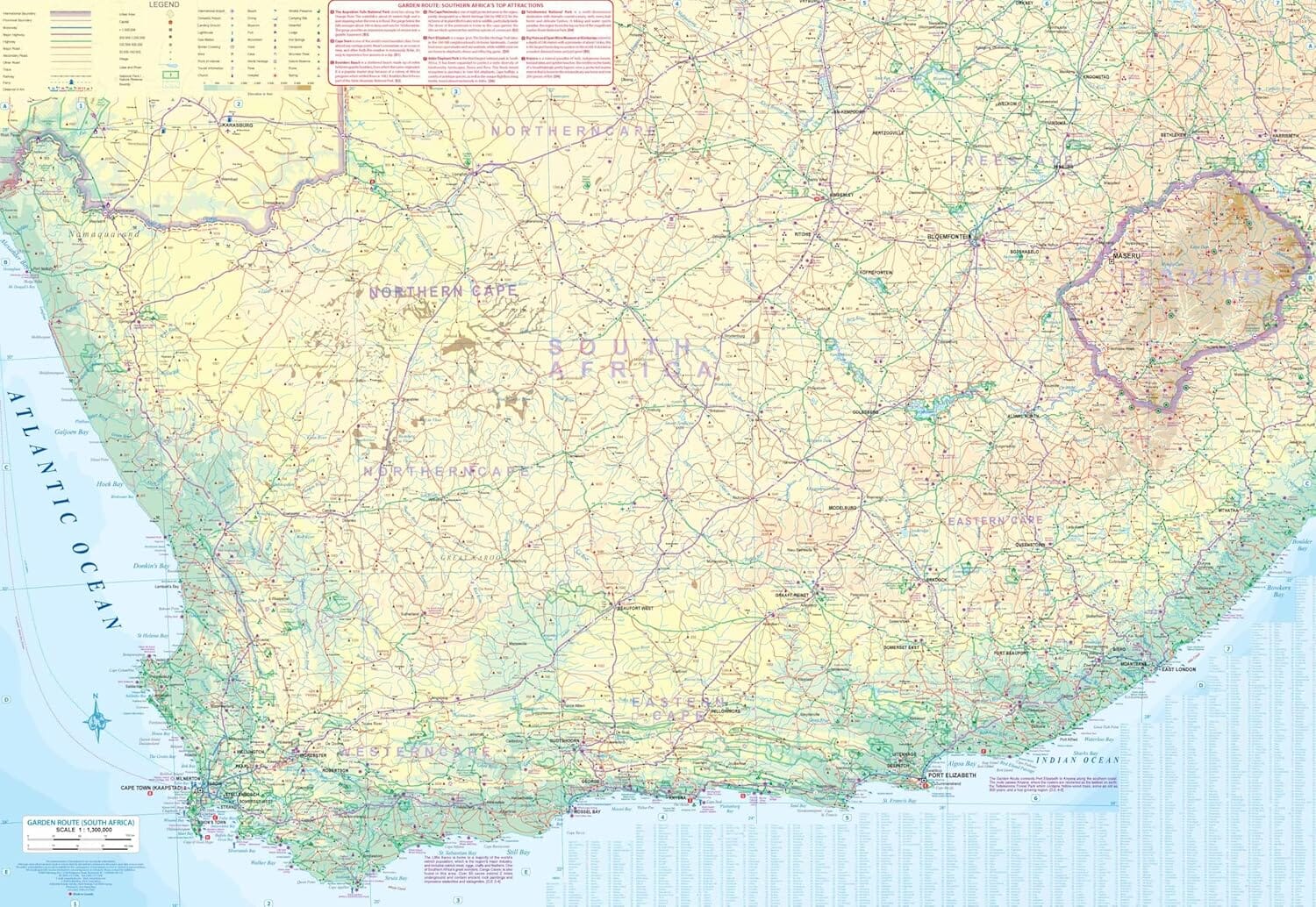 Carte de voyage - Le Cap & Garden Route | ITM carte routière ITM
