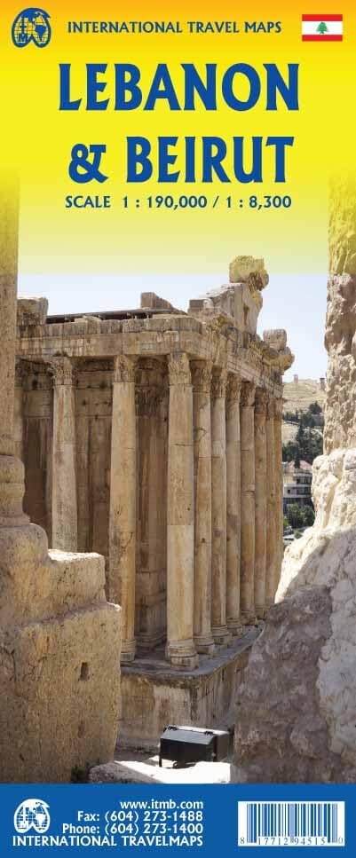 Carte de voyage - Liban & Plan de Beyrouth | ITM carte routière ITM