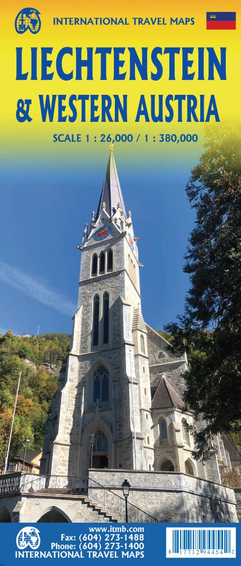 Carte de voyage - Liechtenstein & Autriche Ouest | ITM carte routière ITM