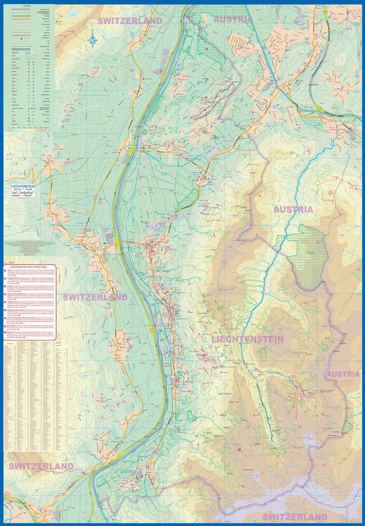 Carte de voyage - Liechtenstein & Autriche Ouest | ITM carte pliée ITM 