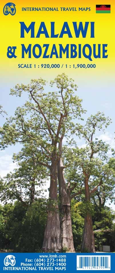 Carte de voyage - Malawi & Mozambique | ITM carte routière ITM