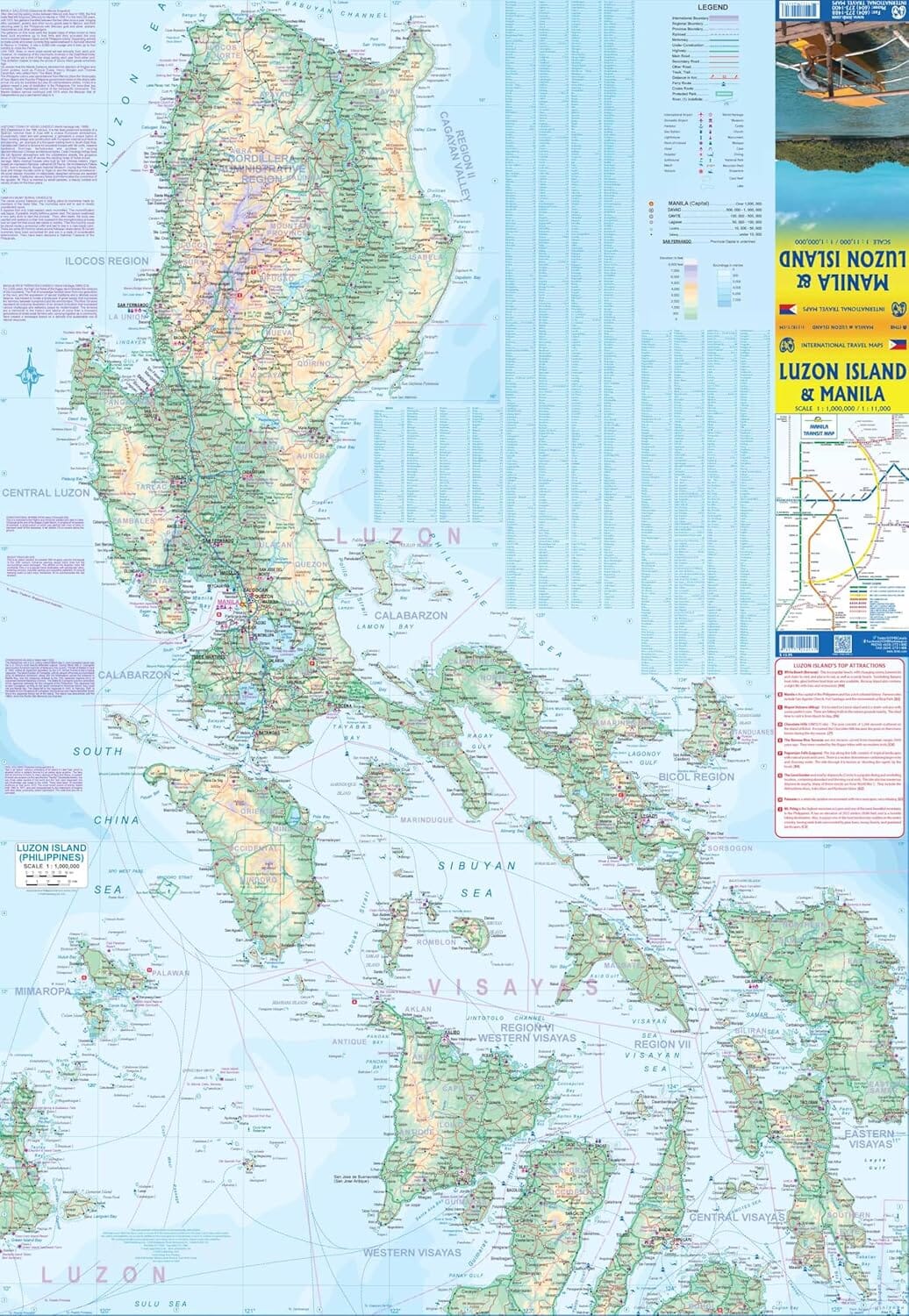 Carte de voyage - Manille & Luzon (Philippines) | ITM carte routière ITM