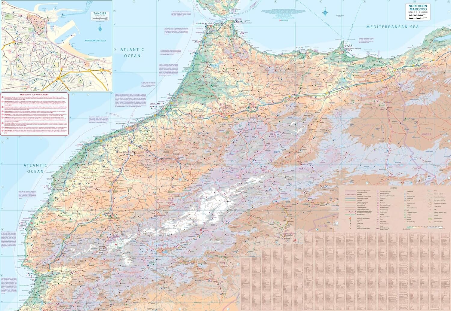 Carte de voyage - Maroc Nord & Plan de Marrakech | ITM carte routière ITM 