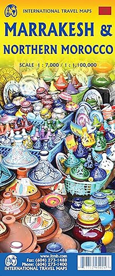 Carte de voyage - Maroc Nord & Plan de Marrakech | ITM carte routière ITM 