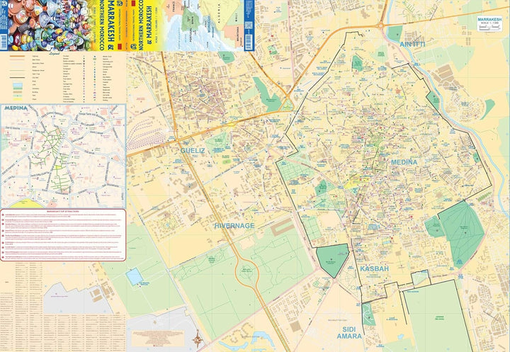 Carte de voyage - Maroc Nord & Plan de Marrakech | ITM carte routière ITM 