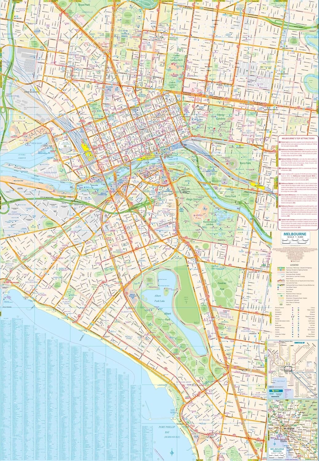 Carte de voyage - Melbourne & Victoria | ITM carte routière ITM