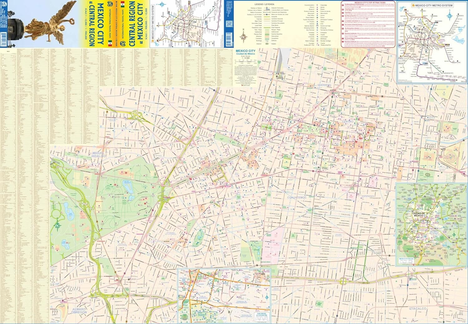 Carte de voyage - Mexique Central & Plan de Mexico | ITM carte routière ITM