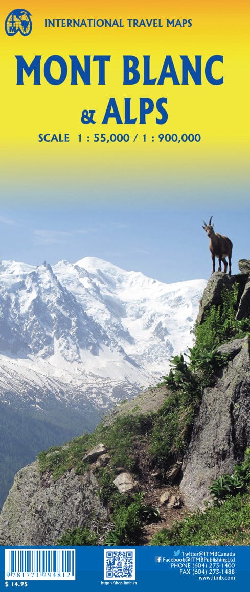 Carte de voyage - Mont Blanc & Alpes | ITM carte routière ITM
