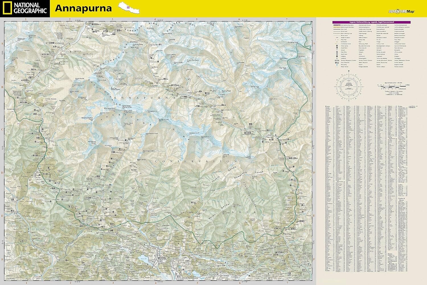 Carte de voyage n° 3003 - Annapurna (Népal) | National Geographic carte routière National Geographic