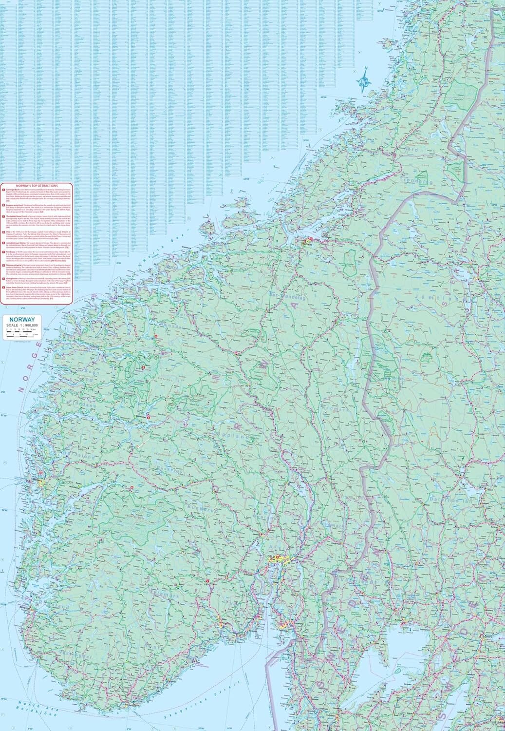 Carte de voyage - Norvège | ITM carte routière ITM