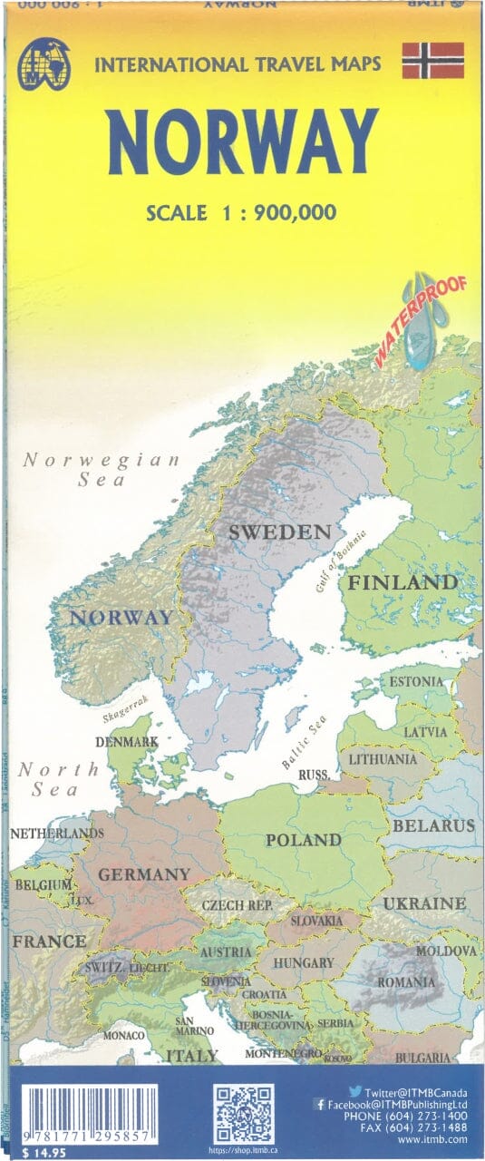 Carte de voyage - Norvège | ITM carte routière ITM