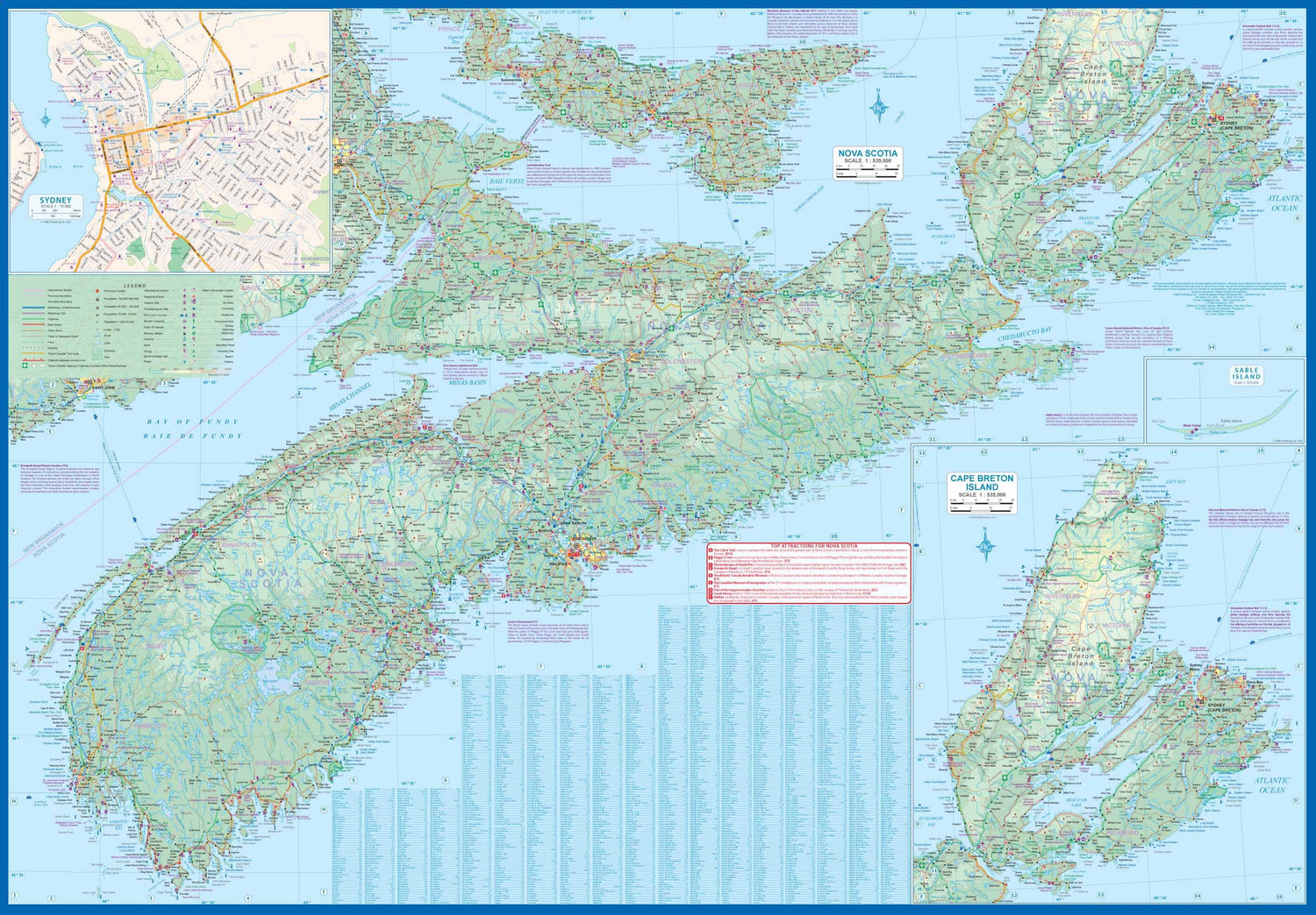 Carte de voyage - Nouvelle Ecosse & Plan de Halifax | ITM carte routière ITM