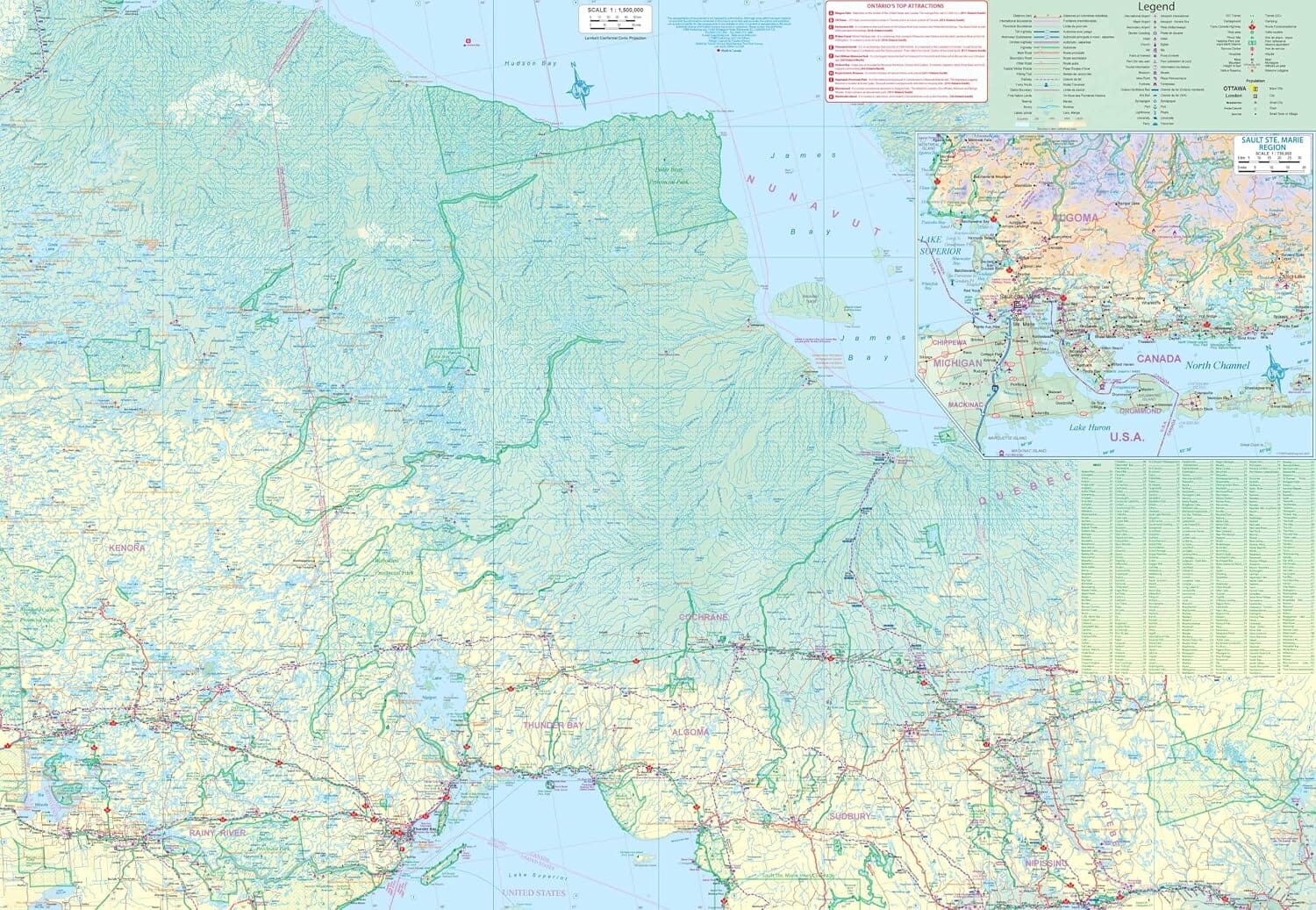 Carte de voyage - Ontario | ITM carte routière ITM