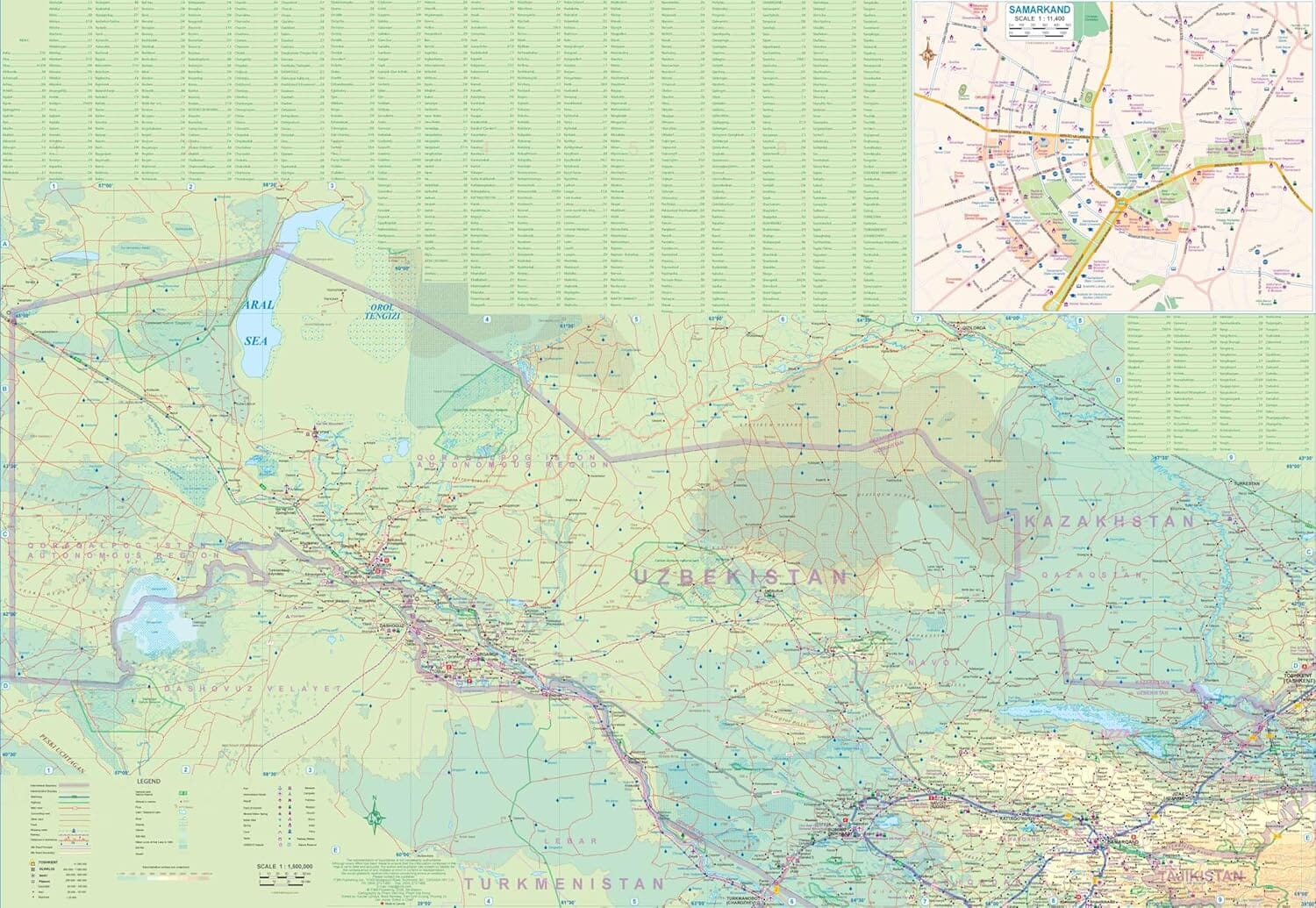 Carte de voyage - Ouzbékistan | ITM carte routière ITM 