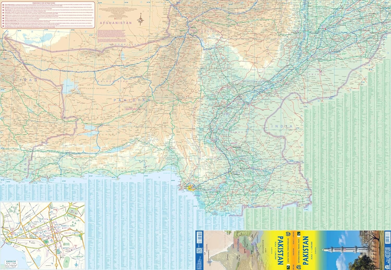 Carte de voyage - Pakistan | ITM carte routière ITM