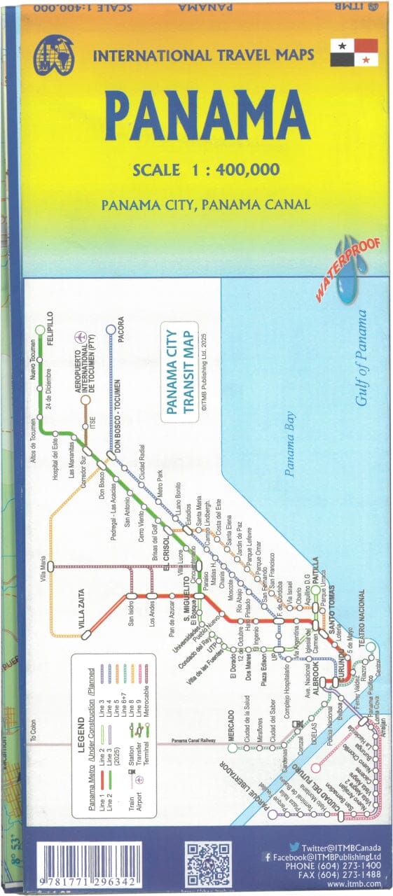 Carte de voyage - Panama | ITM carte routière ITM