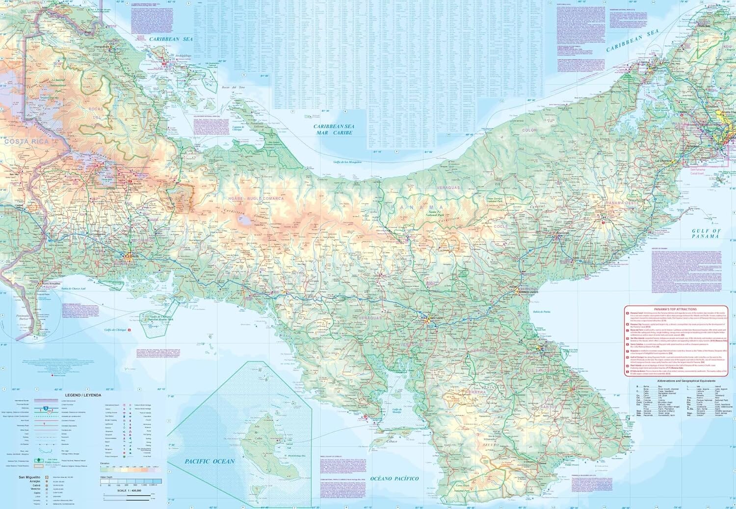 Carte de voyage - Panama | ITM carte routière ITM