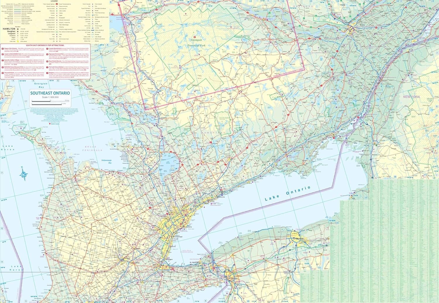 Carte de voyage - Parc Algonquin & Ontario Sud-est | ITM carte routière ITM 
