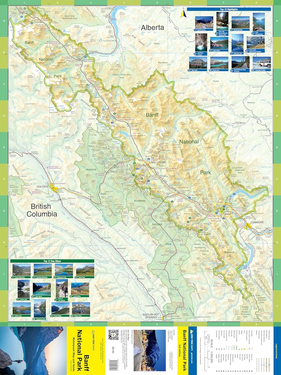 Carte de voyage - Parc National Banff | Gem Trek carte routière Gem Trek Publishing