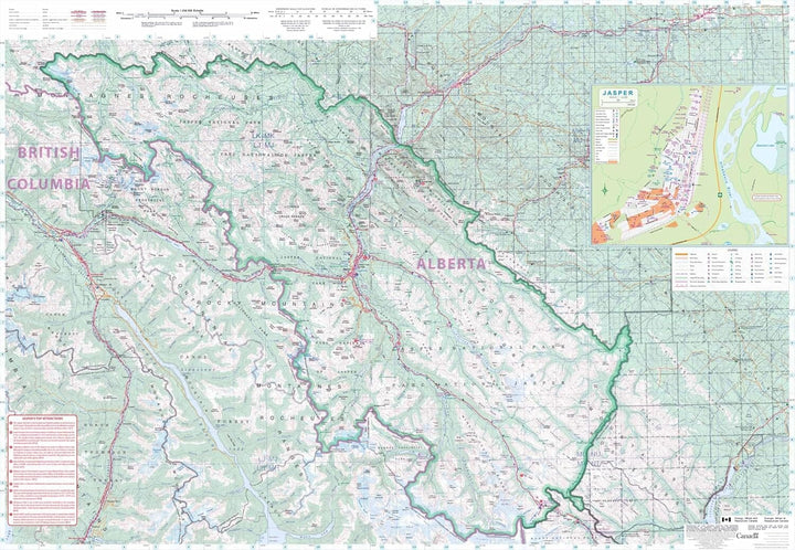 Carte de voyage - Parcs nationaux de Banff & Jasper (Canada) | ITM carte routière ITM 