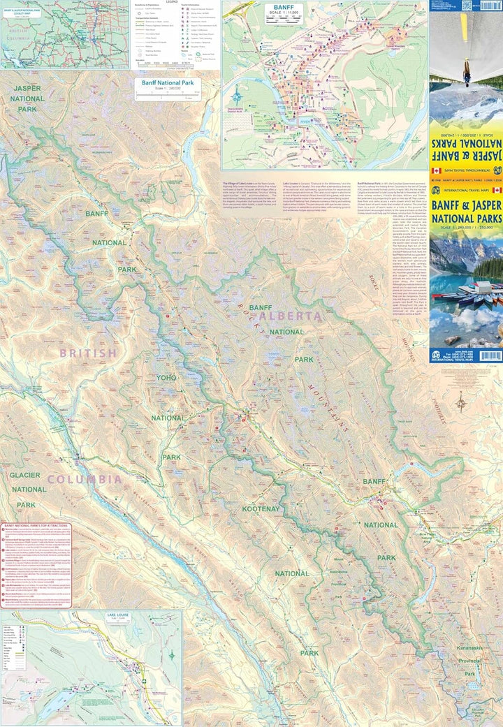 Carte de voyage - Parcs nationaux de Banff & Jasper (Canada) | ITM carte routière ITM 