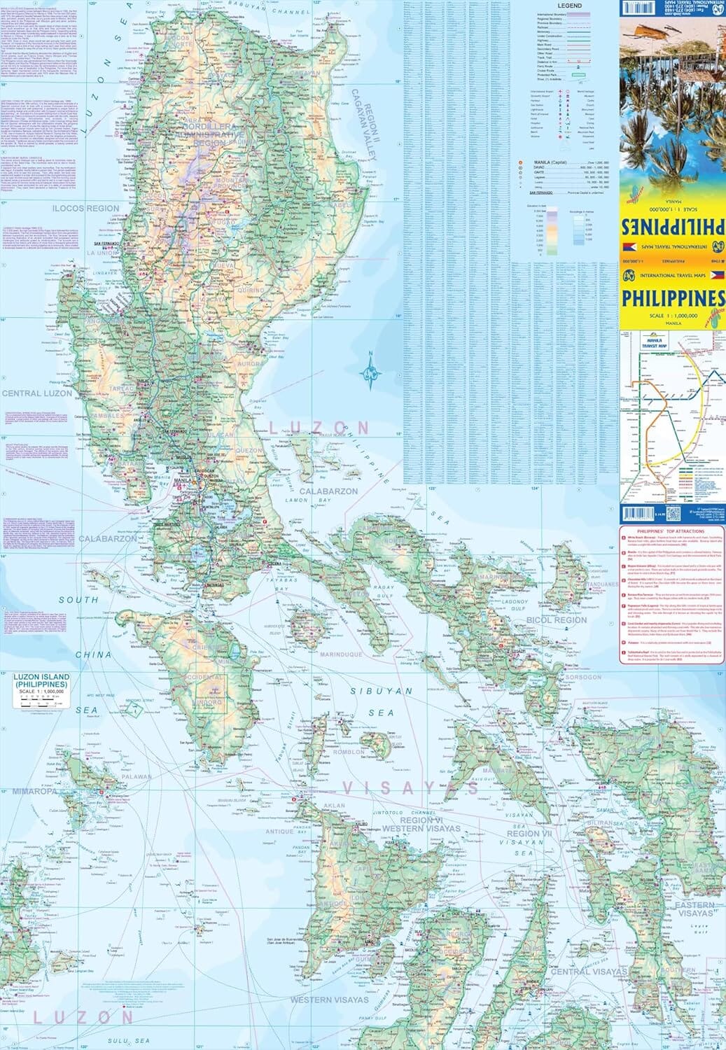 Carte de voyage - Philippines | ITM carte routière ITM 