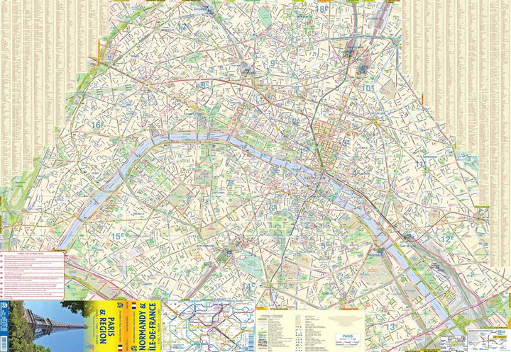 Carte de voyage - Plan de Paris et carte régionale Île-de-France / Normandie | ITM carte routière ITM 