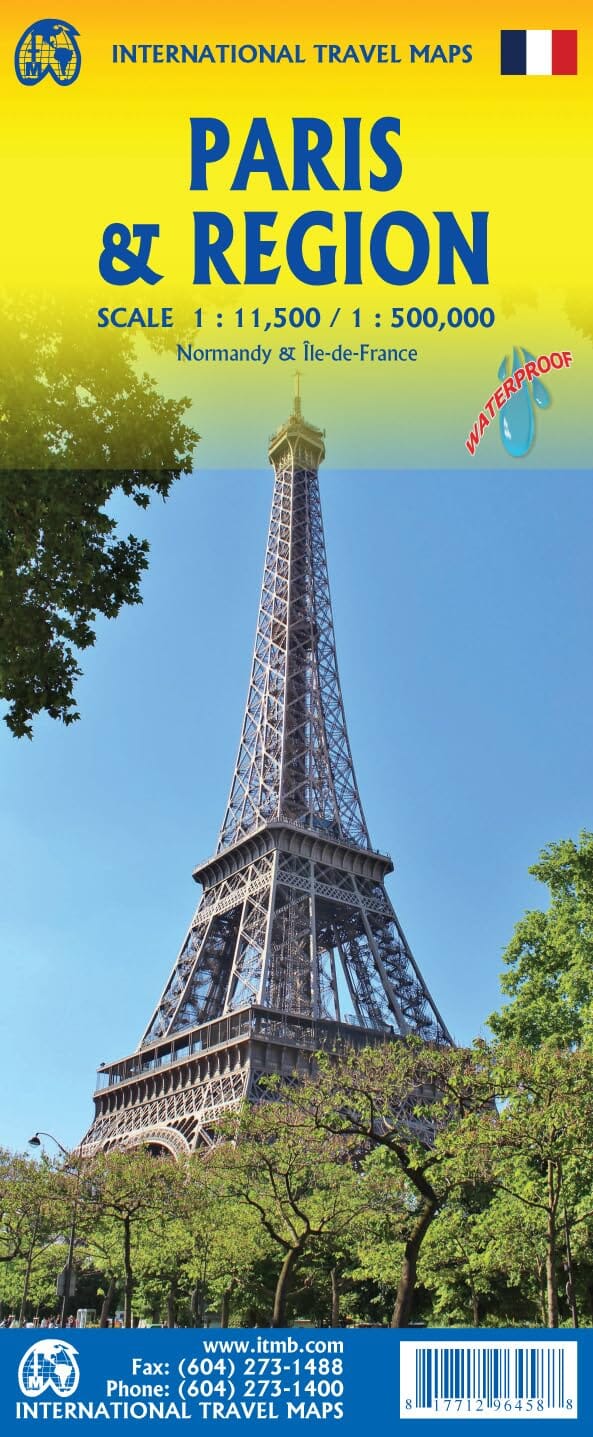 Carte de voyage - Plan de Paris et carte régionale Île-de-France / Normandie | ITM carte routière ITM 