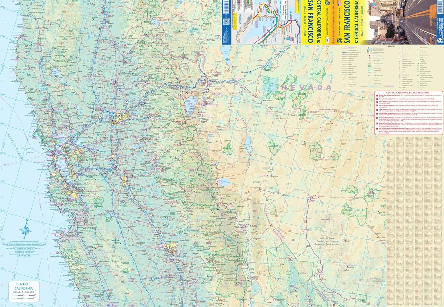 Carte de voyage - Plan de San Francisco & Californie Centrale | ITM plan de ville ITM 