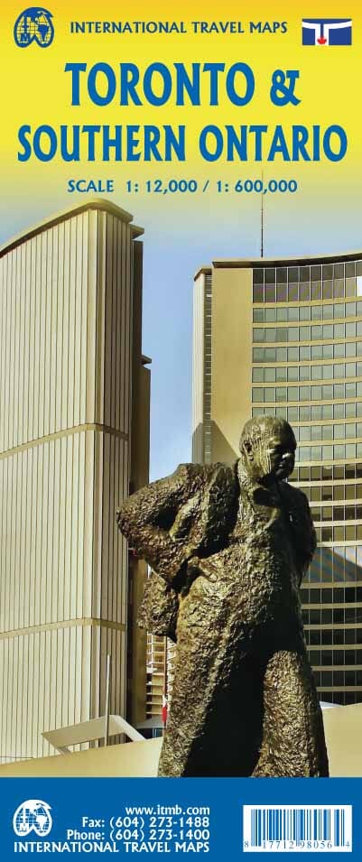 Carte de voyage - Plan de Toronto & Ontario Sud | ITM carte routière ITM