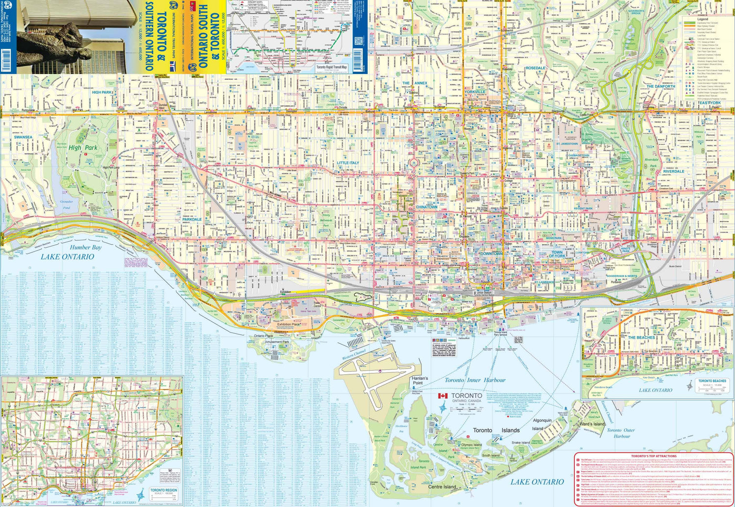 Carte de voyage - Plan de Toronto & Ontario Sud | ITM carte routière ITM