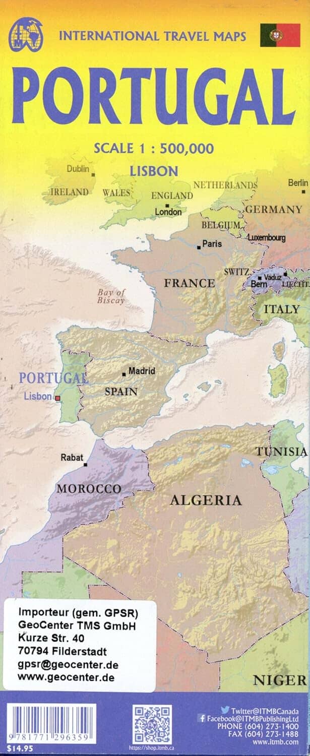 Carte de voyage - Portugal | ITM carte routière ITM