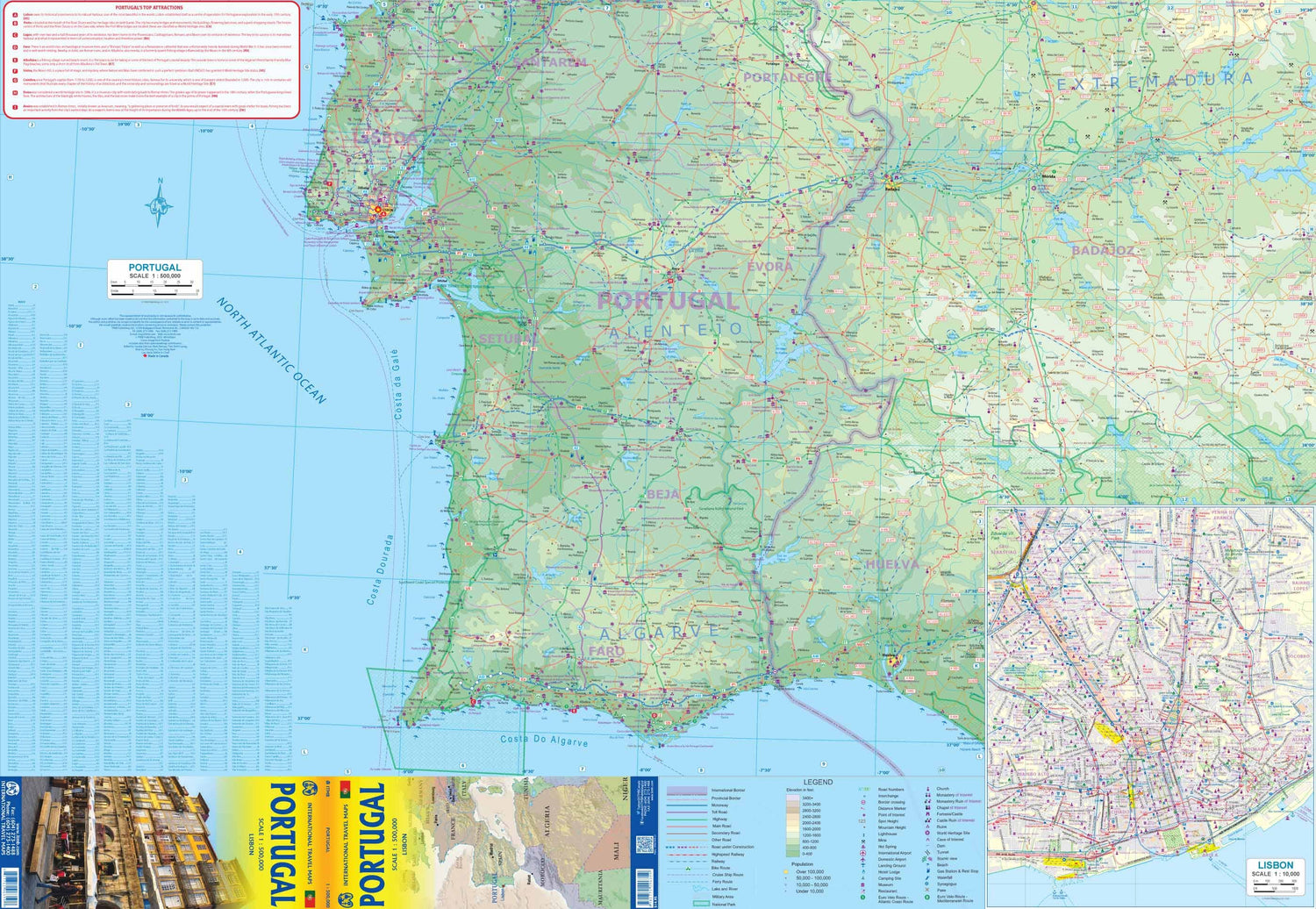 Carte de voyage - Portugal | ITM carte routière ITM