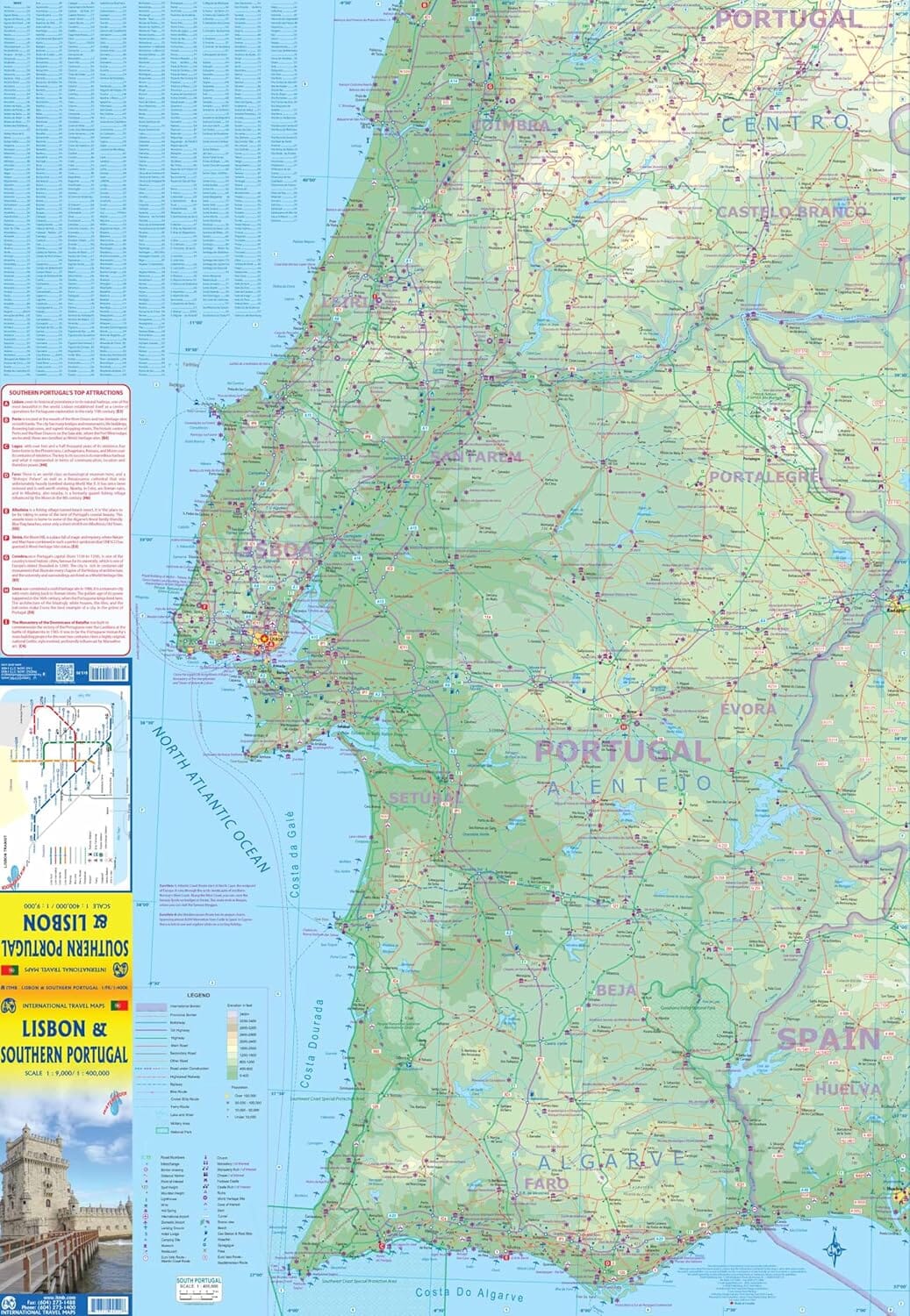 Carte de voyage - Portugal & Plan de Lisbonne | ITM carte routière ITM
