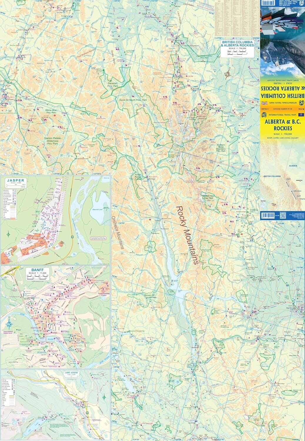 Carte de voyage - Rocheuses (Colombie Britannique et Alberta) | ITM carte routière ITM 
