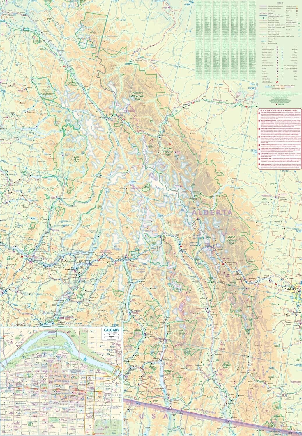 Carte de voyage - Rocheuses (Colombie Britannique et Alberta) | ITM carte routière ITM 