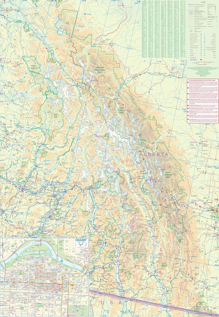 Carte de voyage - Rocheuses (Colombie Britannique et Alberta) | ITM carte routière ITM 