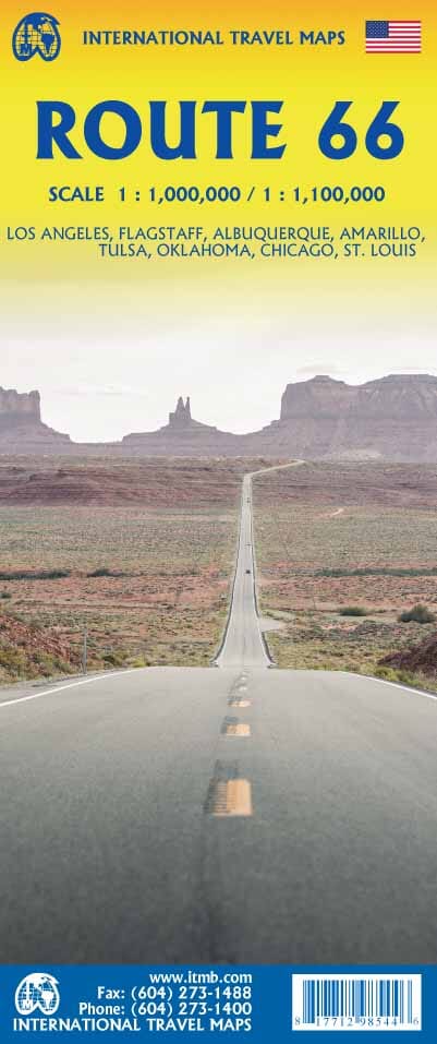 Carte de voyage - Route 66 (USA) | ITM carte routière ITM