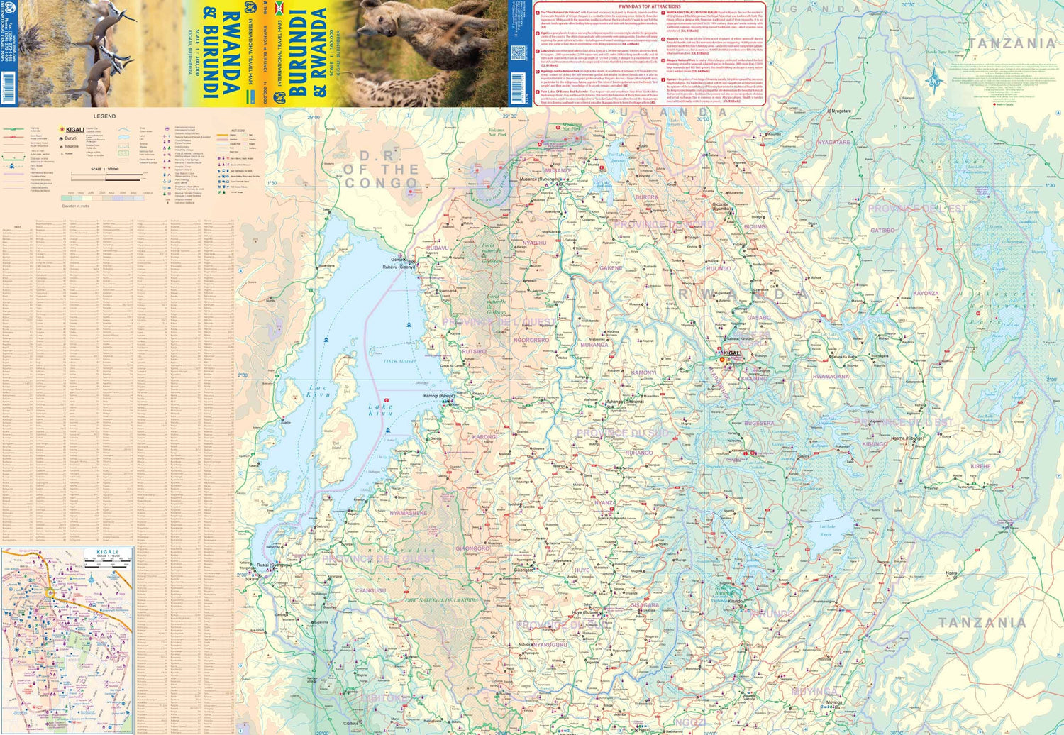 Carte de voyage - Rwanda & Burundi | ITM carte routière ITM